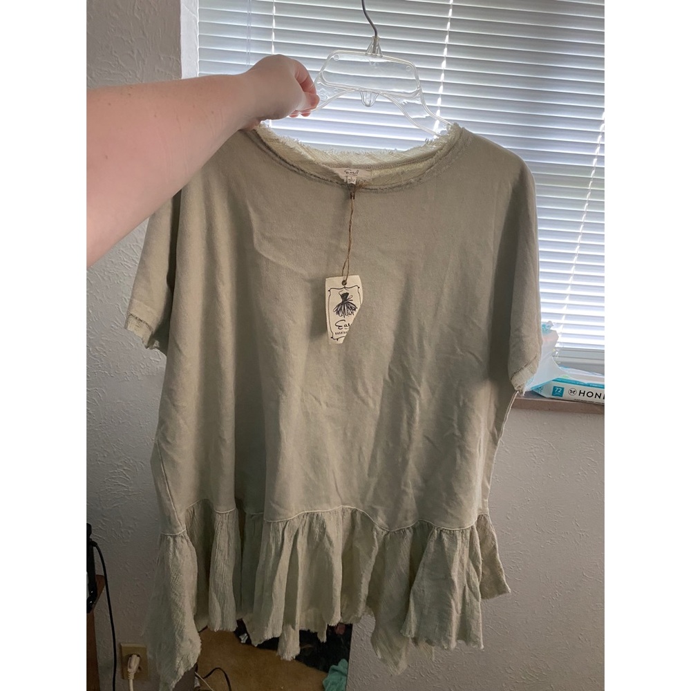 Flowy tan shirt
